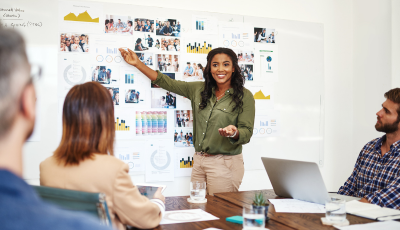 13 Project Leader during a meeting